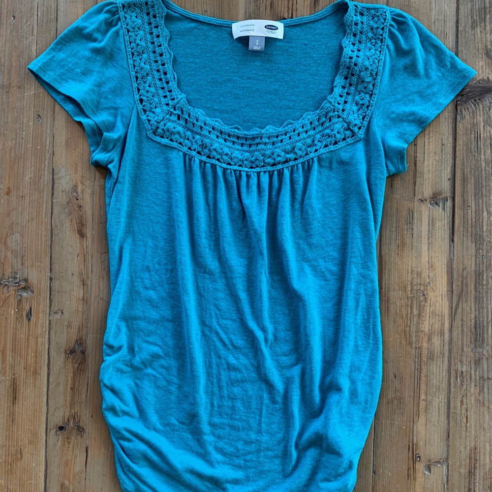 Old Navy Teal Short Sleeve Maternity Tee Size Sm